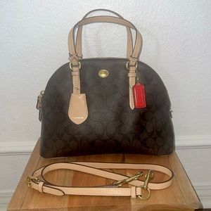COACH PEYTON SIGNATURE CORA DOME HANDBAG